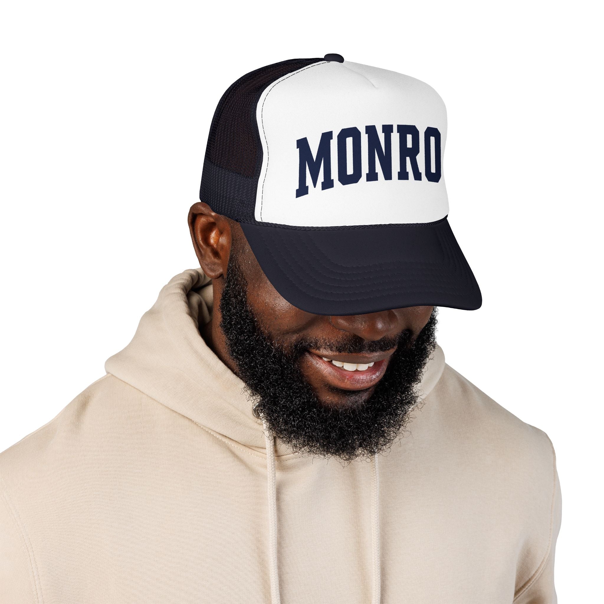 Monroe Foam Trucker Hat — Classic Varsity Mesh Cap